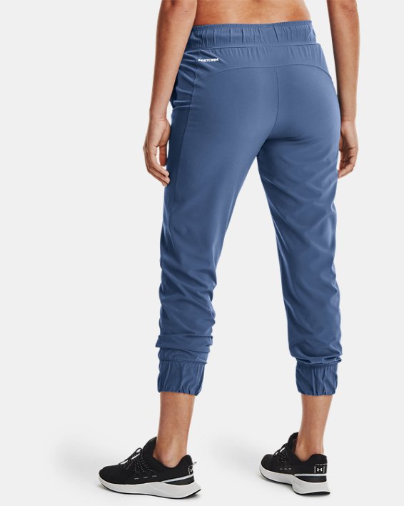 Women's UA Woven Branded Pants, Blue, pdpMainDesktop image number 2